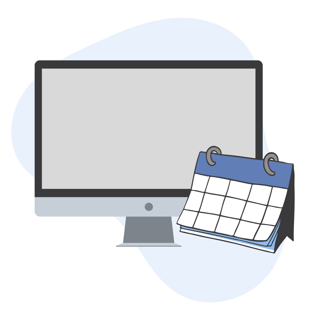 Computer and Calendar Stock Image